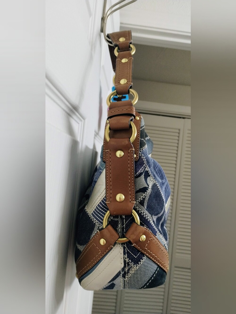Coach Denim Patchwork Carly & Coach Denim Wallet Y2K - Picture 7 of 14